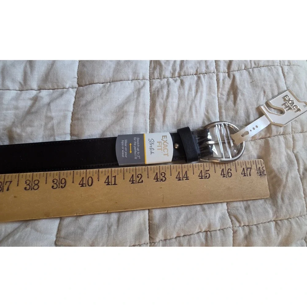 Exact Fit Stretch Belt Womens XL Black New Synthetic Leather 13EF180004 Comfort